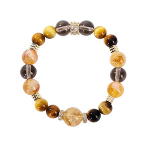Yellow Crystal <b>Bracelet</b> For Women Citrine <b>Tiger</b> <b>Eye</b> Beads Everyday Wear Jewelry - Product Image 3