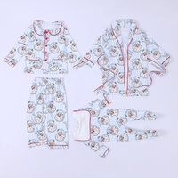 Collection de vêtements à volants imprimés Père Noël pour bébé, ensemble pyjama barboteuse personnalisé et robe pour nourrissons et enfants, ensemble de vacances pour filles
