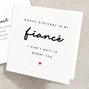 Custom Fiance Birthday Card, Happy Birthday To My Fiance,Future Husband Birthday Gift Including Envelope