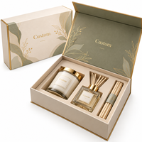 Coffret cadeau de parfum d'ambiance personnalisé, emballage rigide en papier de luxe avec insert pour bougie parfumée, diffuseur à bâtonnets, coffrets cadeaux haut de gamme