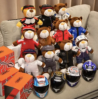 Peluche Moto Ours en Peluche Jouet Ours en Peluche Moto Animaux en Peluche Coussin Peluche Ours en Peluche pour Enfants Garçons Cadeau