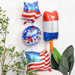 Flag Pattern Happy 4th of July Theme 18 Inch Air Helium Inflation Foil <b>Balloon</b> Independence Day Party <b>Decoration</b> - Product Image 1