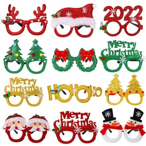 畅销2023圣诞装饰品眼镜成人儿童派对玩具圣诞老人雪人鹿角节装饰眼镜