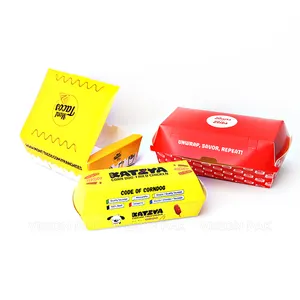 Custom Fast Food Packaging Takeaway Food Burger Box Packaging Custom Wings Fried Chicken French Fries Packaging Box