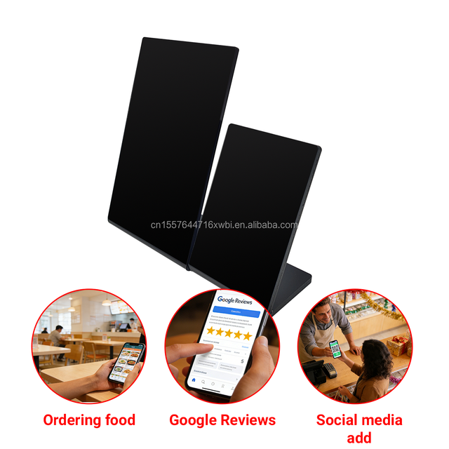 Customizable Acrylic Black Stand NFC Card Touching the Mobile Phone Smart Card for Ordering at Restaurants and Hotels
