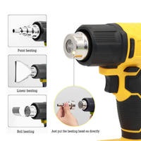 Untuk DEWLT Portable Hot Air Gun, 350 ℃ /550 ℃   Suhu Ganda, Aliran Udara 100-200L/mnt, 36mnt Kerja Kontinu untuk Perbaikan Industri