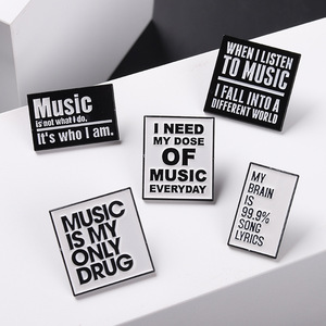 Badges en métal émaillé personnalisés en gros, <span class=keywords><strong>épingles</strong></span> musicales artisanales avec impression sérigraphiée pour sacs, chapeaux, vêtements, avec logo personnalisé - Product Image 3