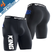 Shorts de compression pour homme à séchage rapide et haute élasticité avec poche, respirants et extensibles, pour la course, le basketball et l'entraînement