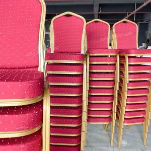 مصنع تصنيع Sillas Para Eventos فندق تأجير مطعم مستعمل رخيص الذهب معدن كراسي مأدبة حمراء للمناسبات الحزب - Product Image 3