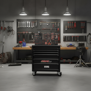 Armoire à outils Star à 6 tiroirs avec ensemble d'outils de 180 pièces, établi de rangement roulant pour garage, rouge et noir - Product Image 2