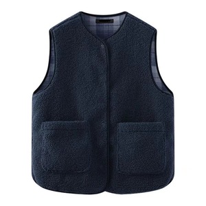 Gilet Antivento in Finto Velluto Lavorato a Maglia <span class=keywords><strong>per</strong></span> Donna, Stile Autunnale USA/UE, Elegante, Monopetto con Bottoni e Tasche, Senza Maniche - Product Image 4