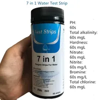 Bandelettes de test d'eau 7 en 1 pour chlore et brome, réactif en papier pour l'équilibrage des piscines et spas, pour l'entretien des piscines
