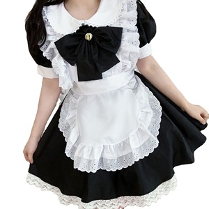Japanese Cute Maid Outfit Black <b>White</b> Lolita Dress Women Adult Cosplay Costume - Product Image 5