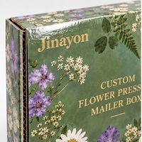Boîte d'expédition personnalisée pour pressage de fleurs, en matériaux recyclés, avec doublure en éponge, en carton ondulé brillant E-Flute, emballage plat pour l'expédition