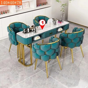 K New Luxury Modern <span class=keywords><strong>Nail</strong></span> Art Equipment Salon de manucure à deux places <span class=keywords><strong>Nail</strong></span> Table Metal Salon Furniture <span class=keywords><strong>Studio</strong></span> - Product Image 5