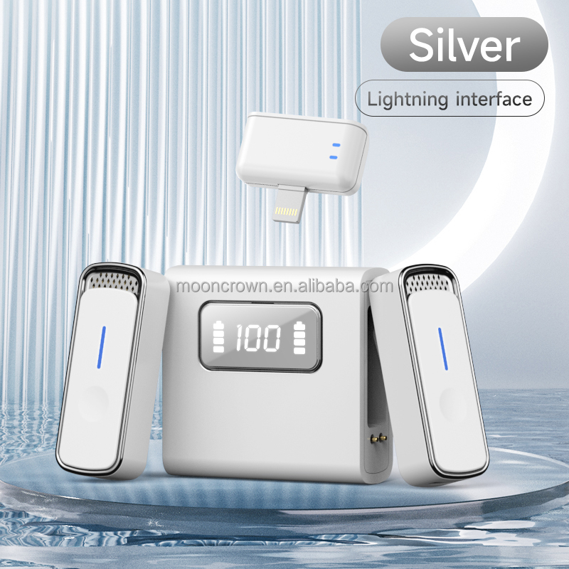 Micrófono dual para iPhone plata