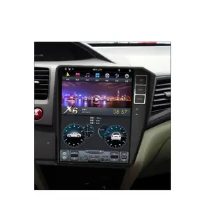 Lecteur dvd multimédia vidéo automatique avec écran tactile HD de 10.4 pouces, système Android 9.0 pour Honda Civic 2012 4 + 64 go carplay + dsp