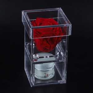 Duy nhất Acrylic Rose Box với ngăn kéo nhựa bảo quản hoa hiển thị đứng - Product Image 2