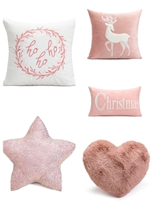 Factory Alien Shaped Polyester Plush Pillow Christmas Living Room Sofa Dress up <strong>Cushion</strong> Girl's <strong>Star</strong> Pink Embroidered Pillow Case - Product Image 1