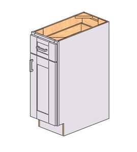 Mobile Base Bianco Shaker Sunique Sydney, Larghezza 12 Pollici, Altezza 34-1/2 Pollici, Profondità 24 Pollici, con 1 Cassetto, Design Moderno per Cucina - Product Image 1