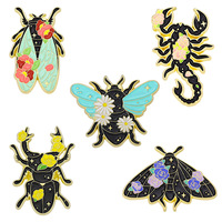 Pin esmaltado de escorpión escarabajo para chaquetas, insignia de Metal, broche de solapa para insectos, bolso de ropa
