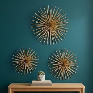 Nuevo diseño clásico personalizado de arte de pared con varilla de metal y espejo redondo para sala de estar y dormitorio, accesorios decorativos para el hogar. - Product Image 2