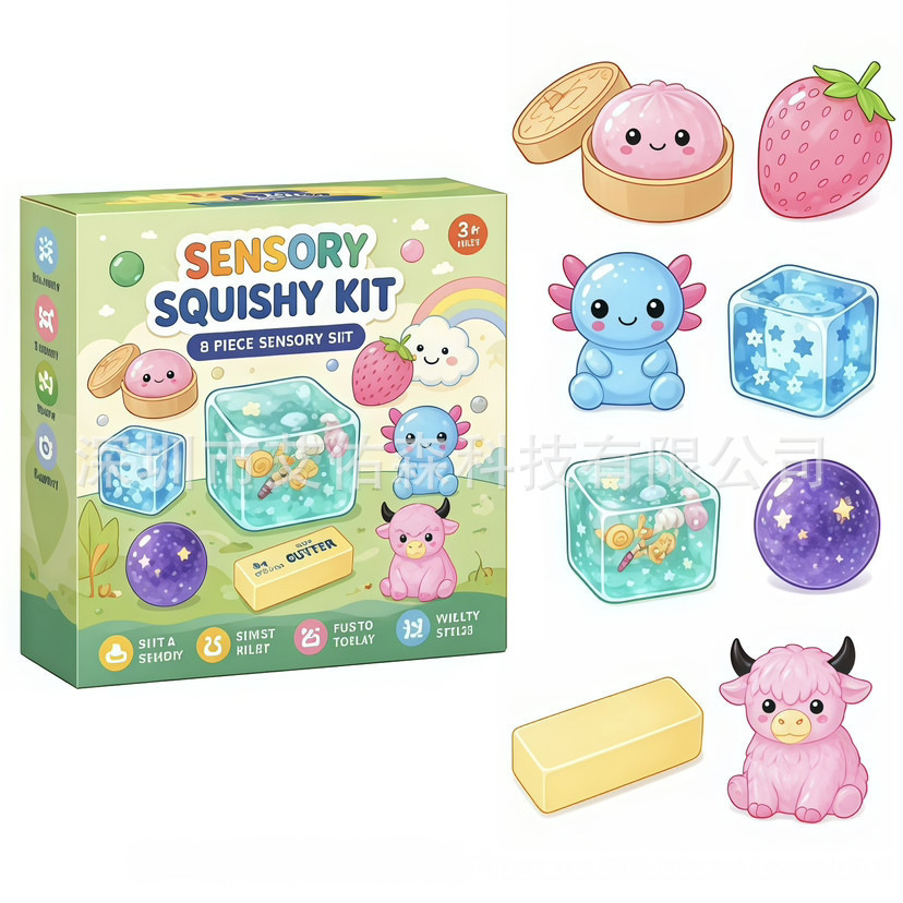 Green style b-8 pcs-small size-squeeze toy