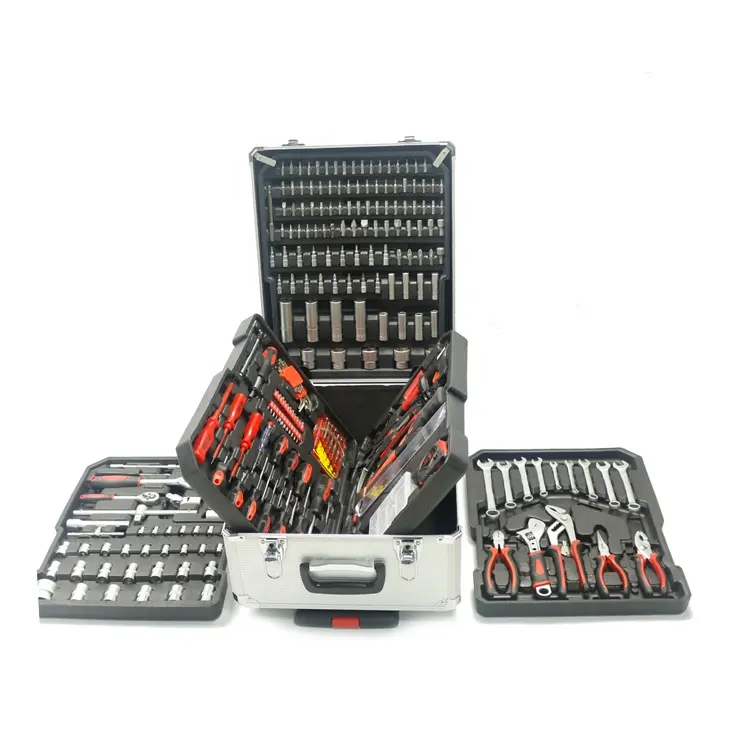Conjunto de ferramentas profissionais, conjunto de ferramentas manuais de alumínio com 999 peças