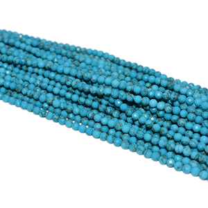 Fabriek Groothandel 3Mm Gefacetteerde Natuurlijke Blauwe <span class=keywords><strong>Turquoise</strong></span> Edelsteen Kralen Voor Diy Sieraden Maken Stenen Kralen Productcategorie - Product Image 1