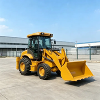 Traktor Loader Backhoe 4WD Wheel Backhoe Loader Backhoe Excavator Loader untuk Penggalian Pertanian