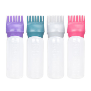 <b>Hair</b> <b>Dye</b> Bottle With Brush 50ml Plastic Measuring Cup For <b>Hair</b> Color <b>Permanent</b> Dyeing Salon Use - Product Image 1