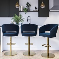 Fabriqué en Chine Tabourets de bar en velours de luxe modernes de qualité supérieure Tabourets de bar réglables en or pour la cuisine