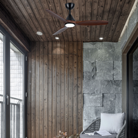 Ventilateur de plafond LED 44 pouces, moteur DC en cuivre, faible bruit, télécommande WiFi, lumière à intensité variable, utilisation intérieure/extérieure