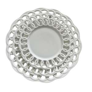 <span class=keywords><strong>Assiette</strong></span> <span class=keywords><strong>creuse</strong></span> moderne en céramique gaufrée Restaurant usage domestique fabricant de vaisselle occidentale vente directe pour dessert gâteau aux fruits - Product Image 5