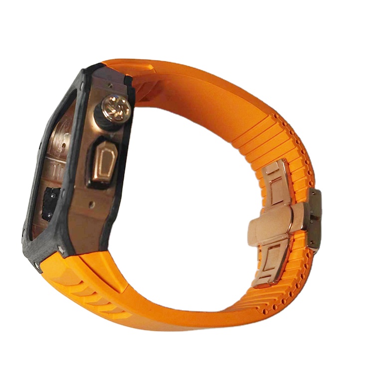 Последняя модель 49 мм черный корпус из углеродного волокна для часов фторсиликоновый ремешок для часов премиум-класса для Iwatch ultra