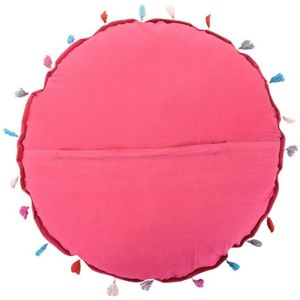 Buy Large Cotton <b>Floor</b> Pillow Online Indian Handmade Patchwork Cotton <b>Floor</b> Pillow with Tassels - Product Image 4