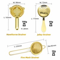 Kit de barman plaqué or 11 pièces en acier inoxydable 304, ensemble de shaker à cocktails avec des cuves Boston de 850+550 ml, jigger, passoires et cuillère de bar