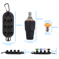 Kit de buses turbo rotatives pour nettoyeur haute pression, plusieurs angles, raccord rapide 1/4