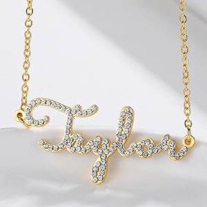 Duoying joyería <span class=keywords><strong>de</strong></span> moda <span class=keywords><strong>nombre</strong></span> <span class=keywords><strong>de</strong></span> cristal <span class=keywords><strong>cadena</strong></span> <span class=keywords><strong>nombre</strong></span> Zirconia Collar para regalo <span class=keywords><strong>de</strong></span> <span class=keywords><strong>mujer</strong></span> - Product Image 1