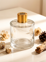 Bouteilles vides rondes en verre pour diffuseur d'aromathérapie avec tiges, vase à parfum, décoration d'intérieur, conteneur d'huile essentielle et de parfum