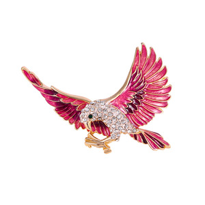 TIANSHE Broche Aigle en Alliage, Style Mode Europe-Amérique, Ornée de Diamants, Motif Animal Exagéré, Finition Émail Coulé, Polyvalente et Originale - Product Image 5