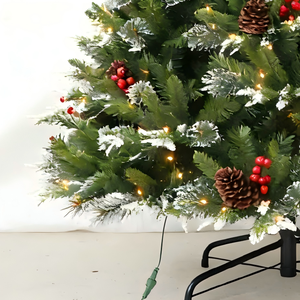 Albero di Natale Invernale Innevato con Pigne e Bacche, Supporto Robusto per Atmosfera Festiva Rustica - Product Image 5