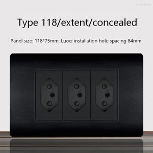 Interruptor de pared eléctrico estándar brasileño de 20A con enchufe y toma de corriente con USB Tipo-C 118, enchufe de pared con lámpara. - Product Image 5