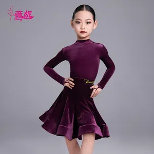 1Fashionable Short Dance Skirt Girl Latin Ballroom Dancewear High Quality Training Dance Dress For Woman Dance Top