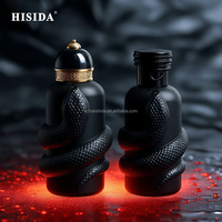 Nouveau Creative Crimp Mat Noir Parfum Bouteille Vide 100ml 150ml Irrégulier De Luxe Unique Bouteille De Parfum En Verre avec Forme De Serpent