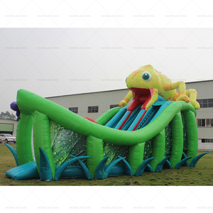 Miễn phí rơi điên trượt nước Inflatable roller coaster trượt bơm hơi khổng lồ thả đá trượt nước - Product Image 6
