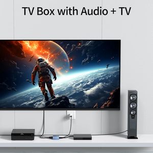 Extracteur audio HDMI 4K, adaptateur audio HDMI vers optique 5.1 S/PDIF et AUX 3,5 mm, convertisseur audio 192 kHz, prend en charge <span class=keywords><strong>PCM</strong></span> <span class=keywords><strong>Dolby</strong></span> - Product Image 3