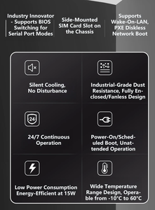Công nghiệp hộp PC bên ngoài khe cắm thẻ Sim 4G LTE hỗ trợ mạng 2 * RS232 2 * RJ45 LAN 6 cổng USB HD VGA hiển thị kép - Product Image 5