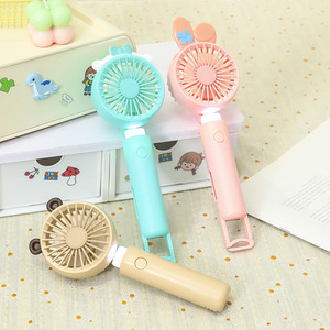 Portable Handheld <b>Fan</b> With Light USB Rechargeable DC Motor 5V 2W Button Control Desk <b>Stand</b> For Kids - Product Image 2