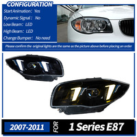 Conjunto de faros proyectores LED láser Fang DRL para BMW Serie 1 E87 2004-2011 con señal de giro secuencial, Plug and Play, piezas de automóvil